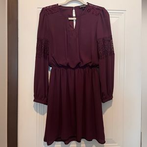 Express plum long sleeve dress